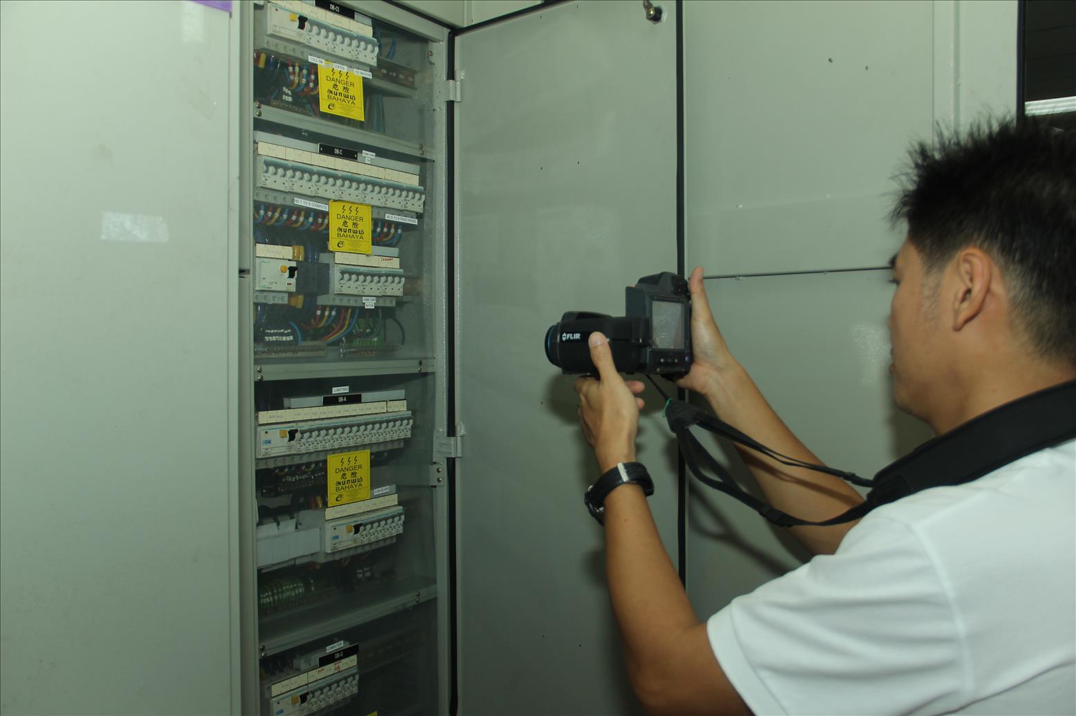 Thermographers in the field conducting thermal inspections on Electrical Switch Boards